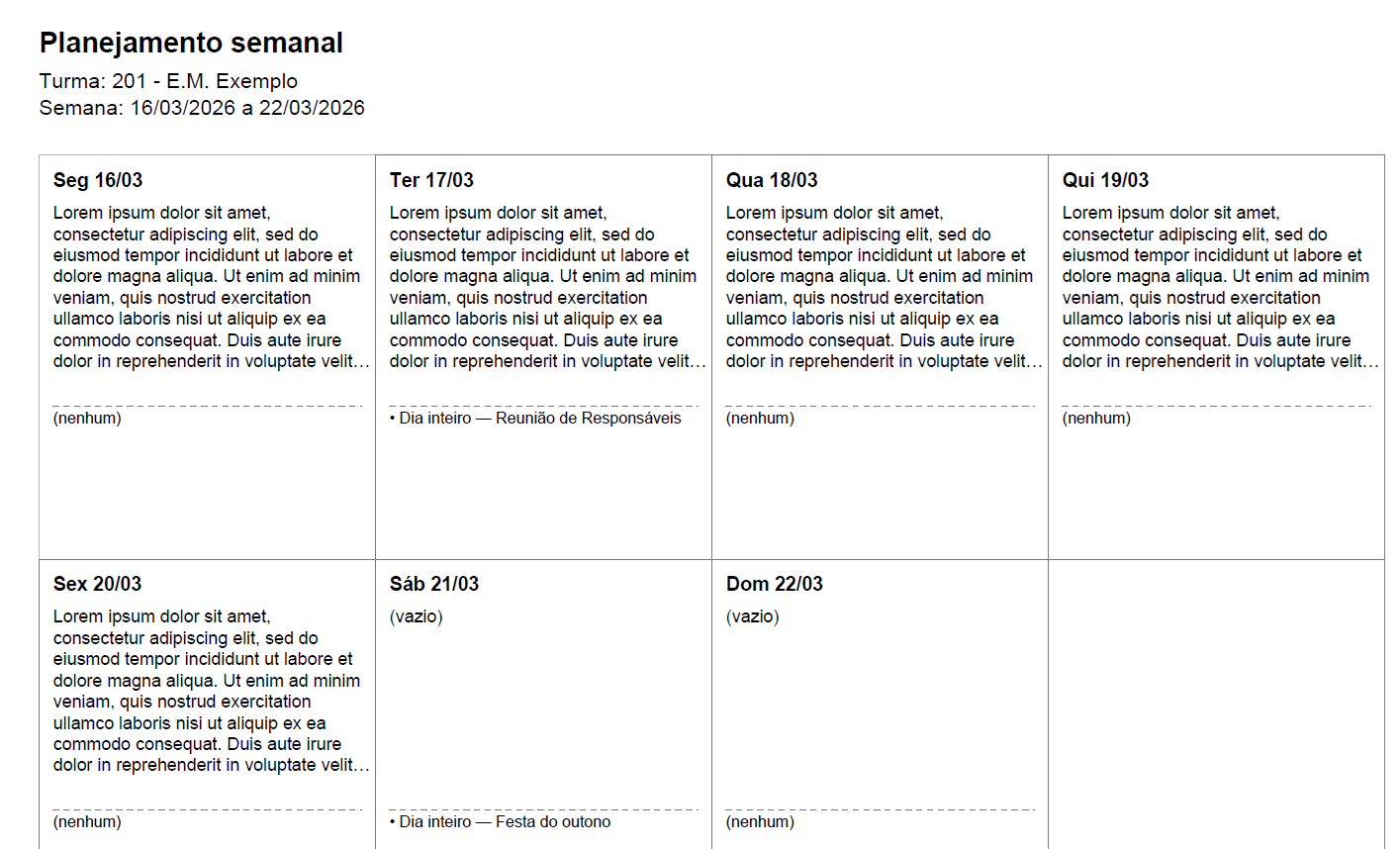 Exemplo de PDF exportado do planner mensal